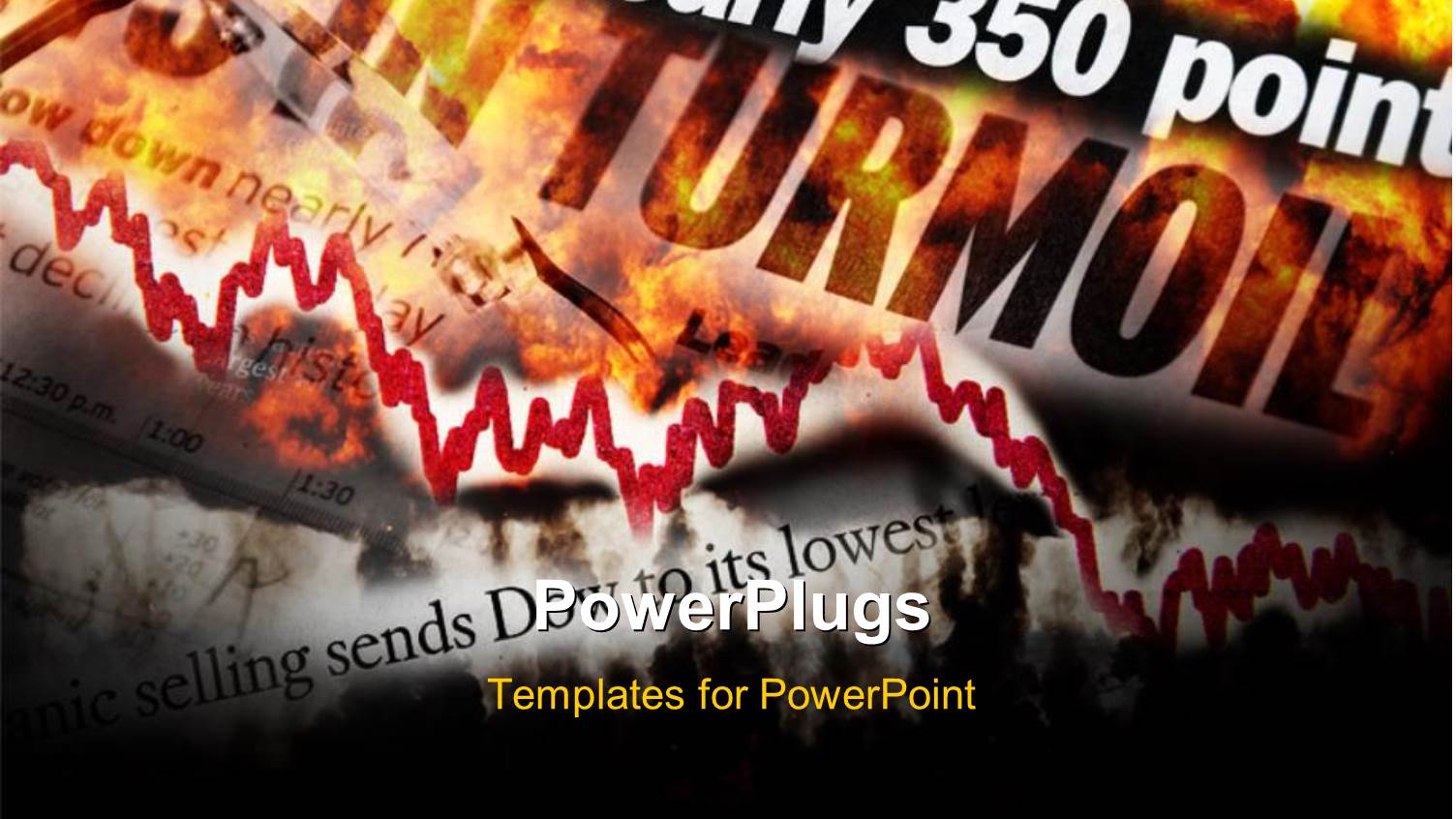 Financial Turmoil with Red Decreasing Chart on Financial Document