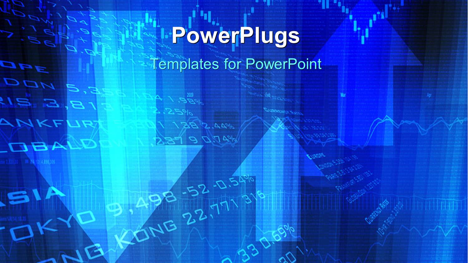 Financial Up Down Arrows in Blue with World Market Data