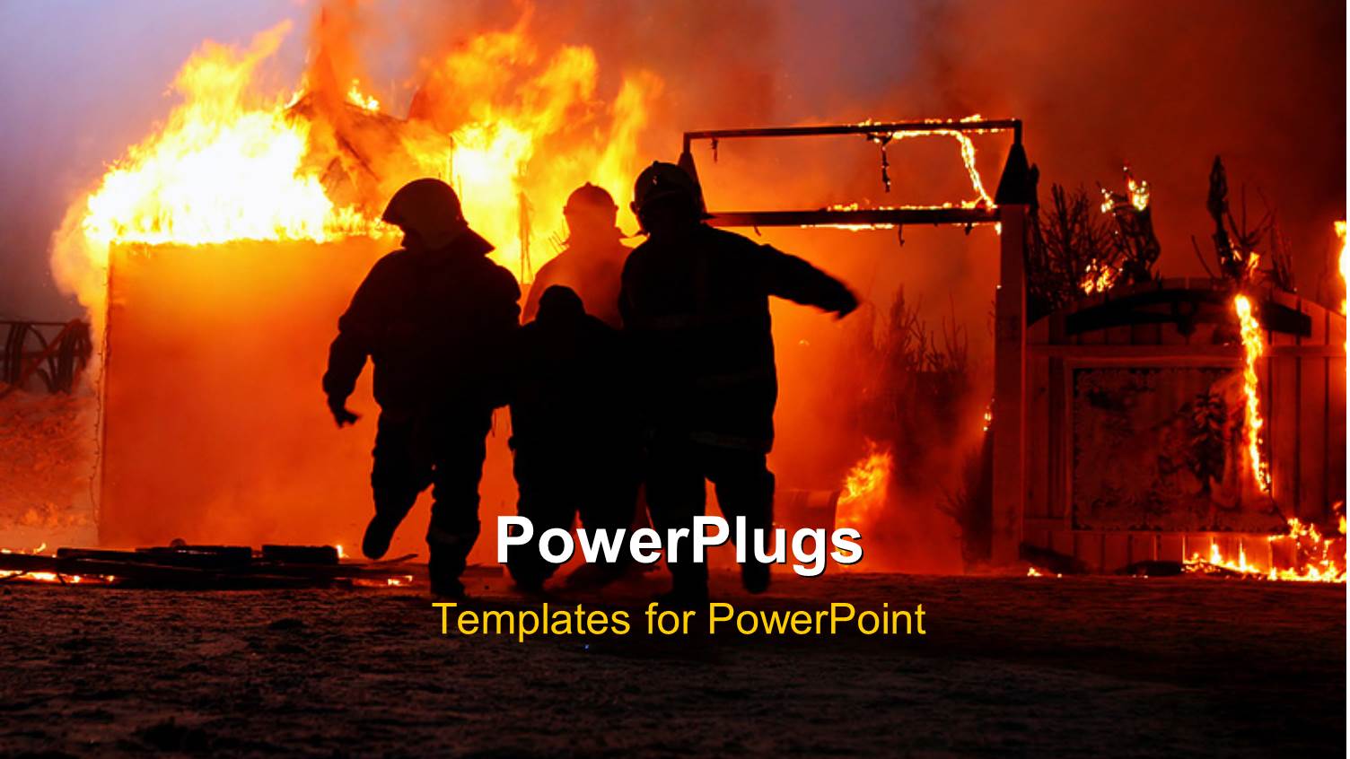 Firefighters Rescue an Accident Victim with Burning Buildings