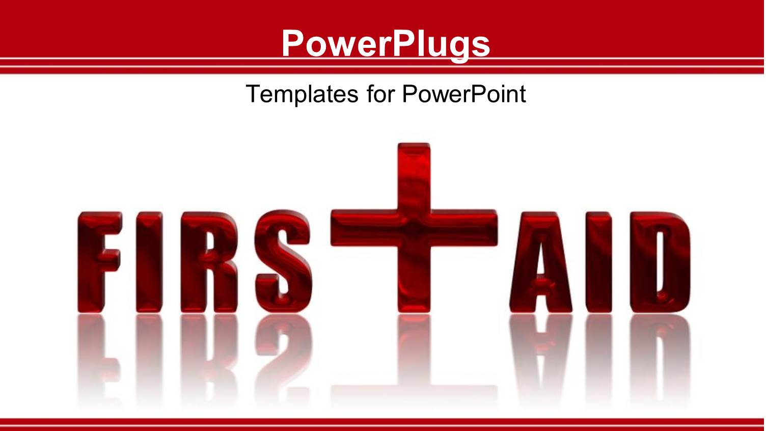 First Aid Reflected 3D Text Over White Background