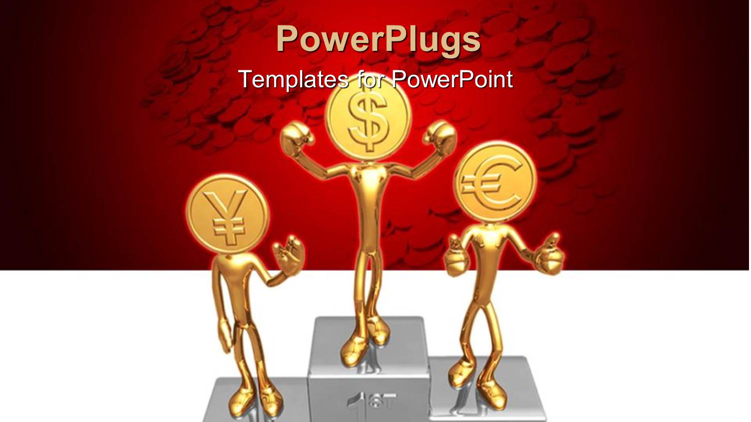 First, Second, Third Positions Champions Stand with Figures with Golden Coin Heads