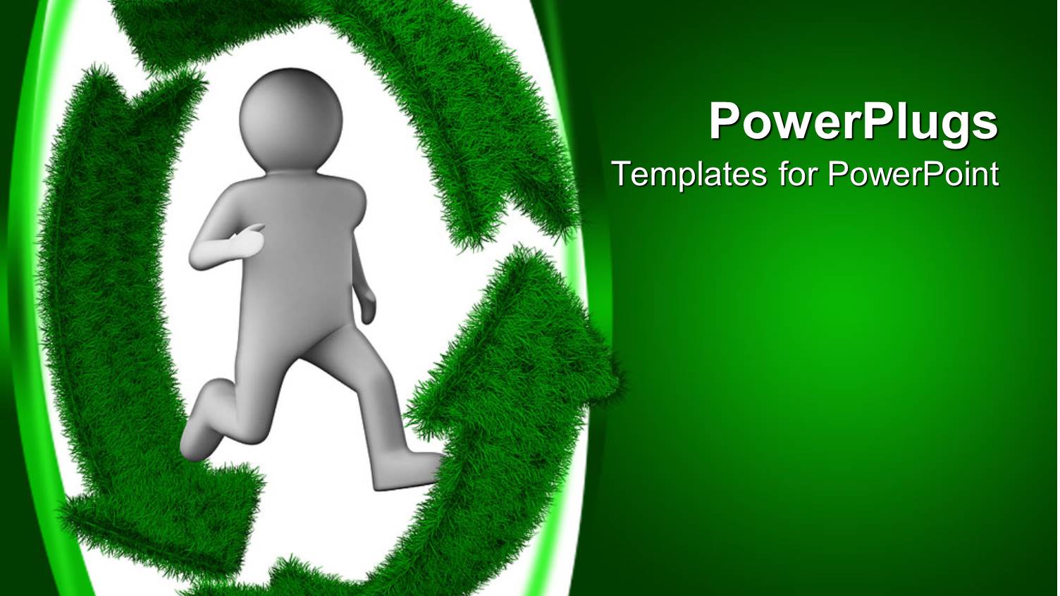 a Fiure with a Recycle Sign and Greenish Background