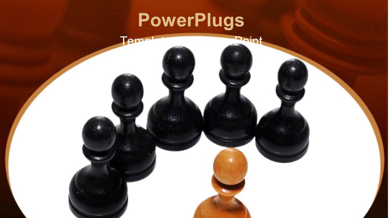 Five Black Pawn Chess Pieces and One Brown Pawn Chess Piece in Front