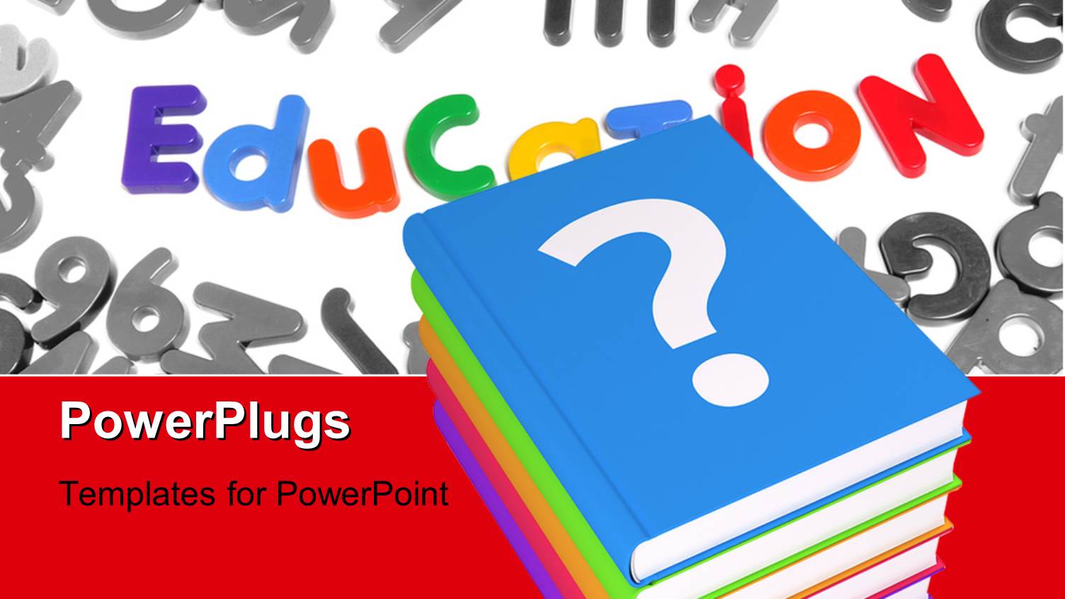 a Number of Books with Various Words in Background