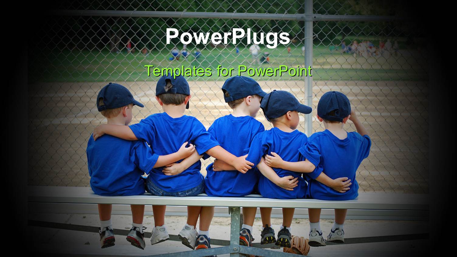 a Number of Kids with a Playground in Front