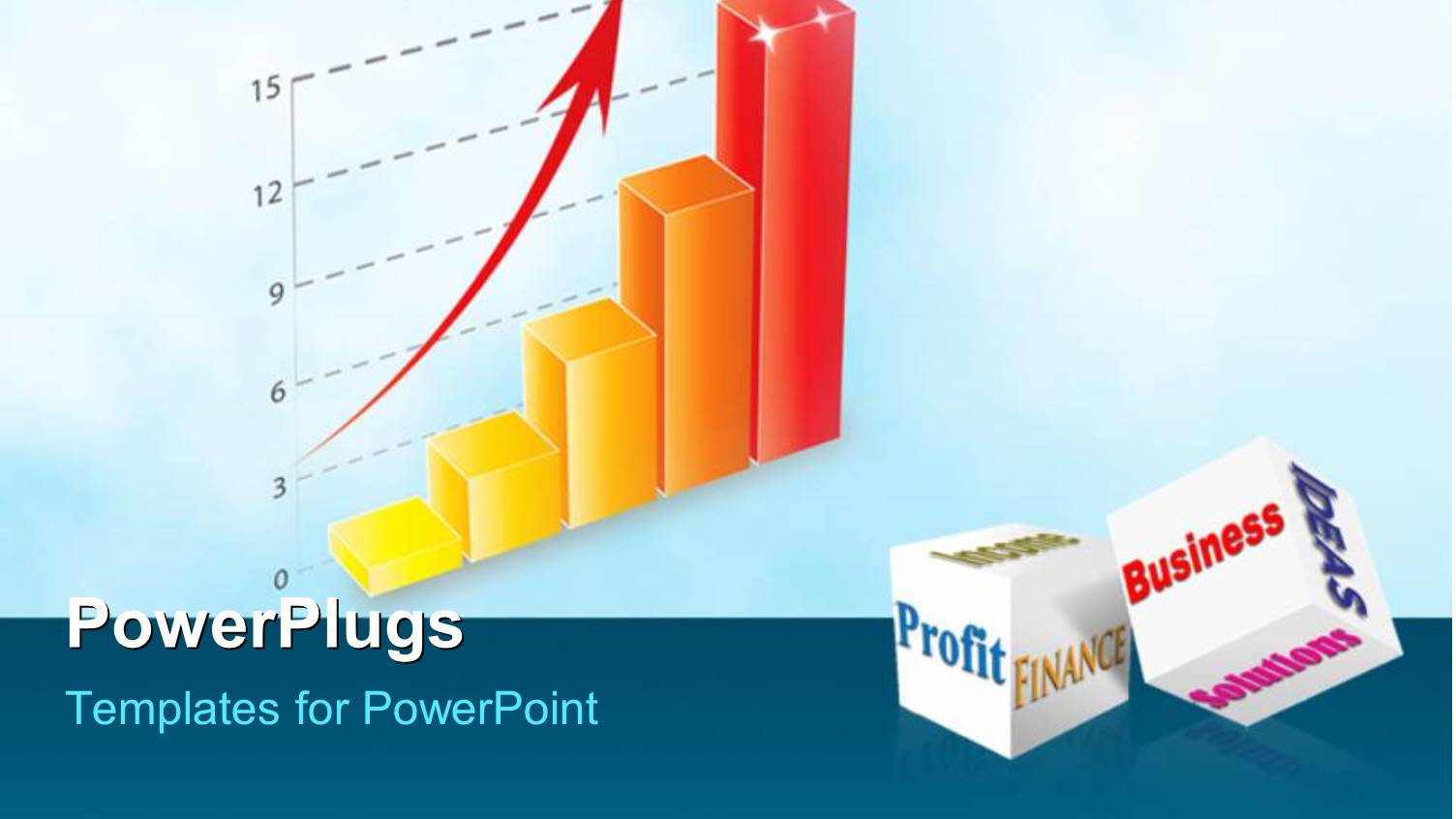 Five Multi Colored Bars with an Arrow and some Text