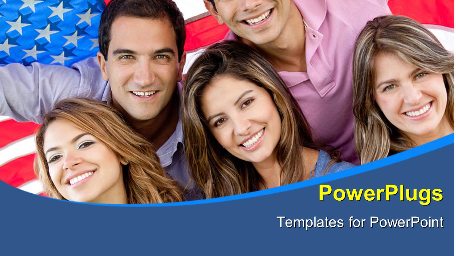 Five People Standing in Front of an American Flag