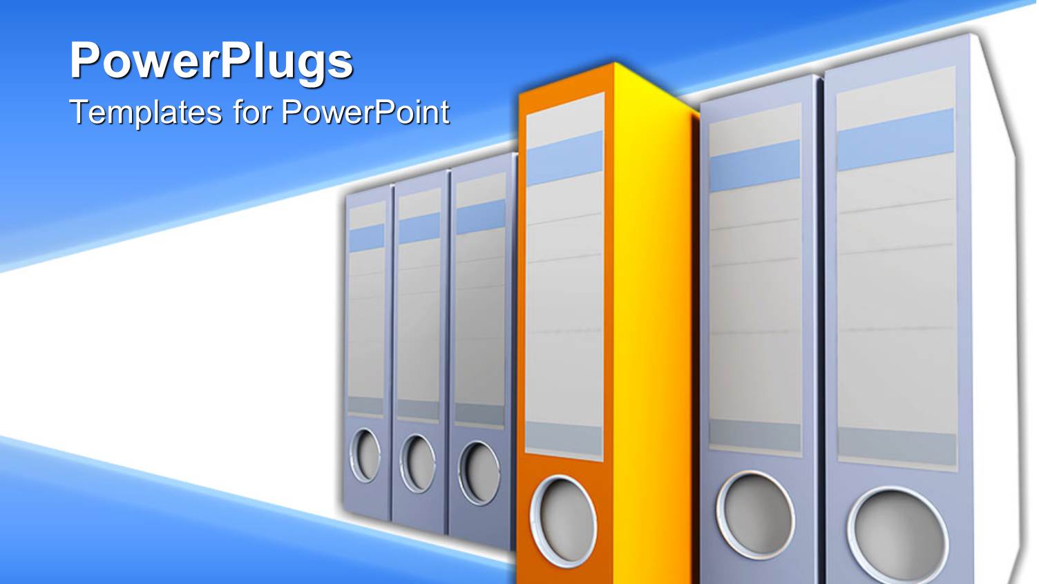 Five Silver Colored Folders with a Yellow Folder in the Middle