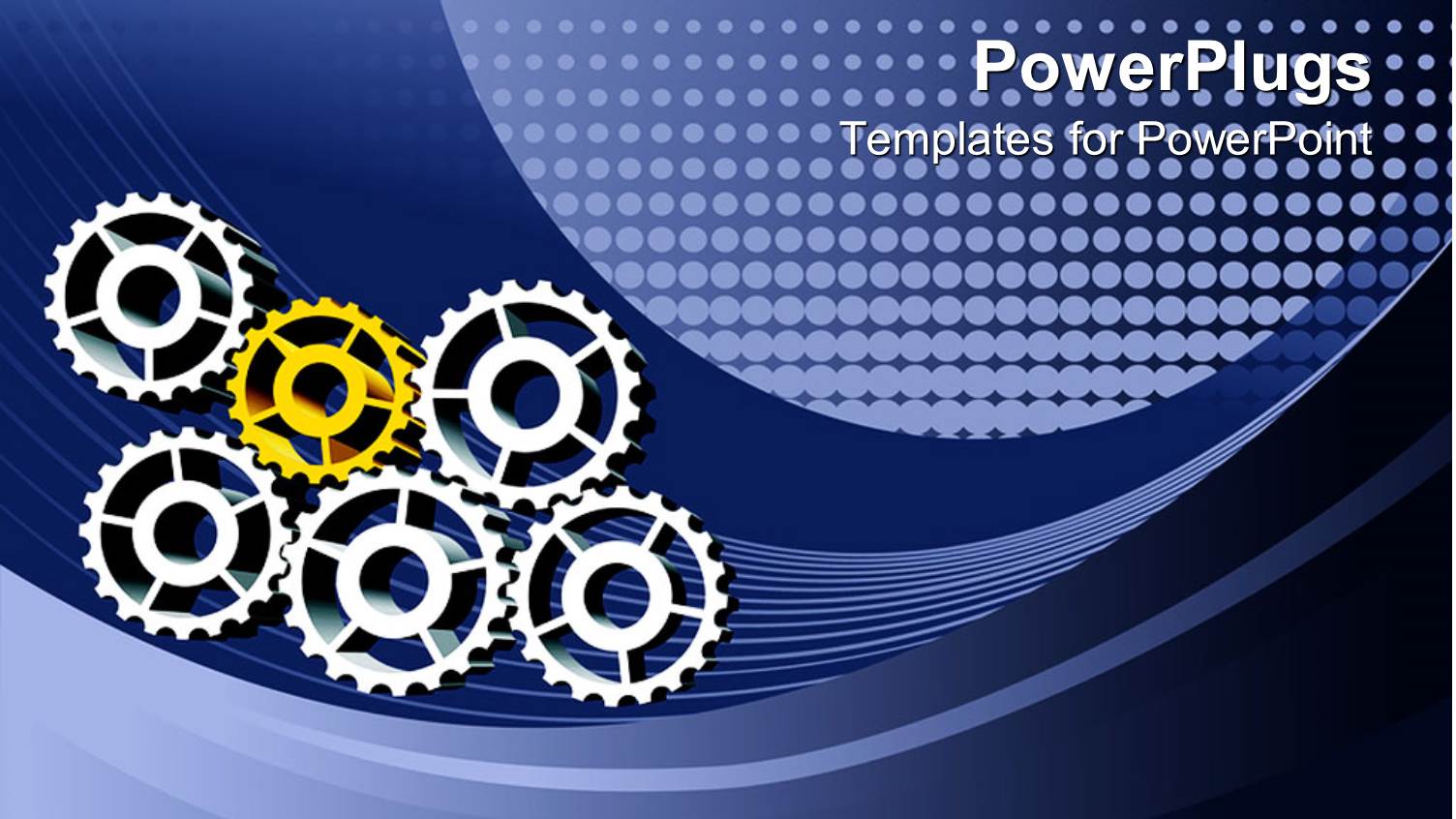 Five Silver and One Gold Gears Placed Together to Form Working Mechanism