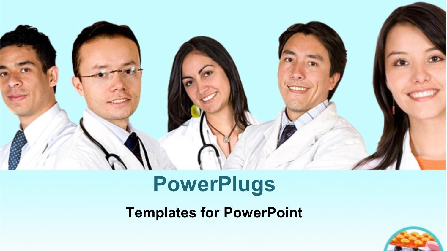 Five Smiling People Wearing White Surgical Gowns and Stethoscopes