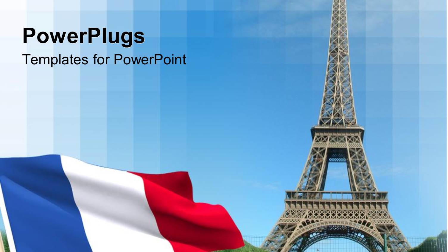 Flag and Eiffel Tower in Paris