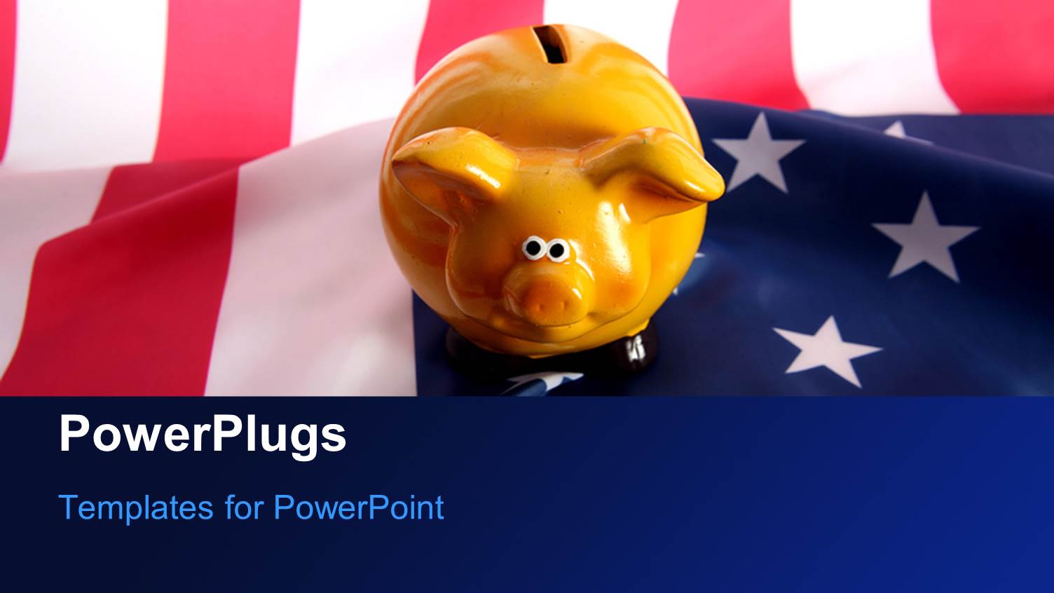 a Piggy Bank with an American Flag in the Background