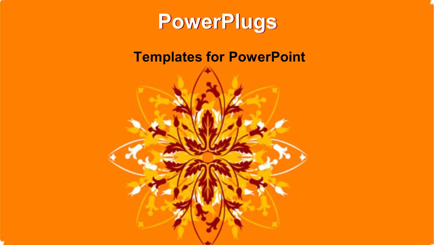 Floral Pattern in Background and Bottom Right Corner with Orange Theme