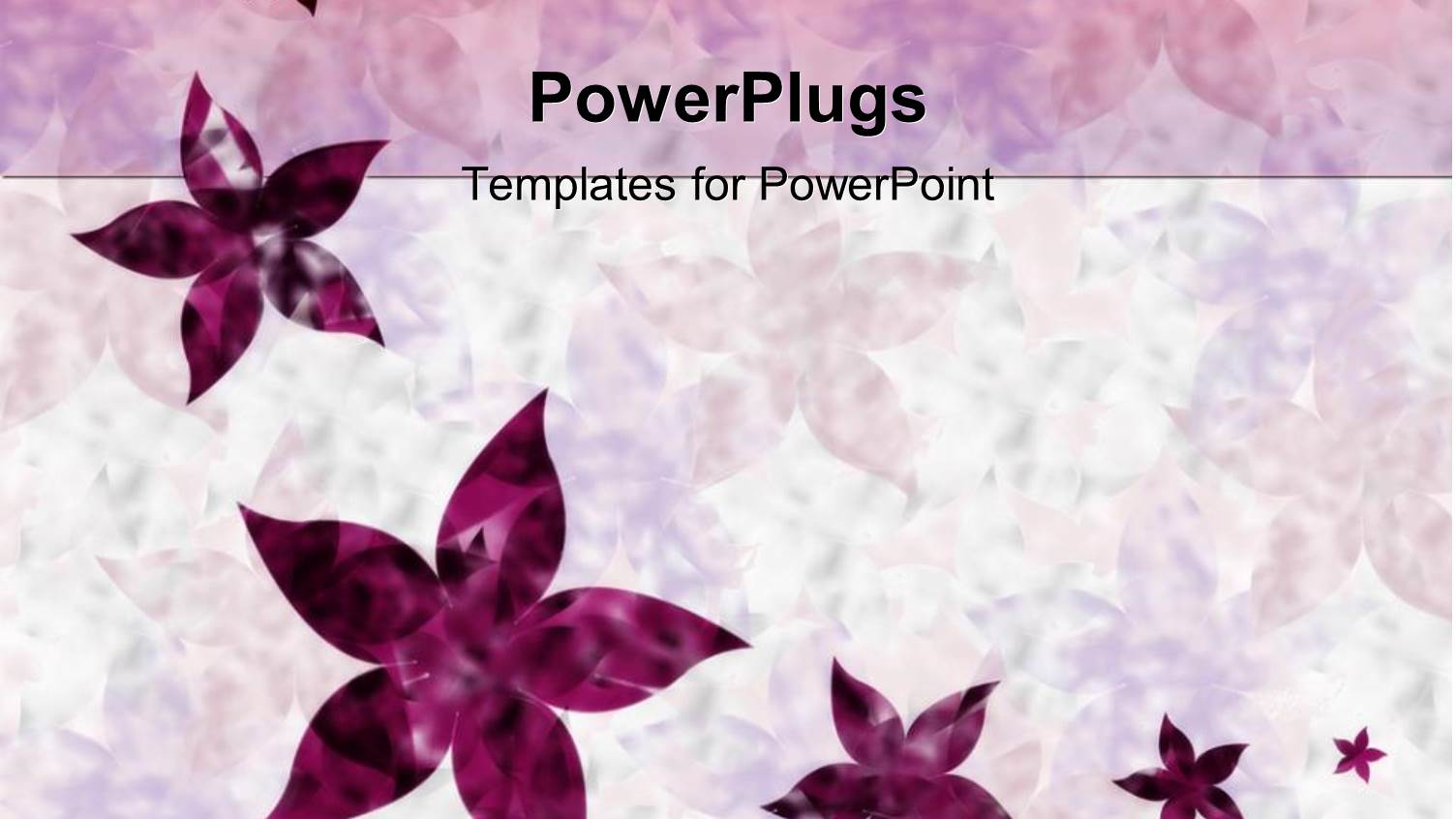 Floral Pattern with Six Various Sized Purple Flowers on Gradient Light Purple and White Background