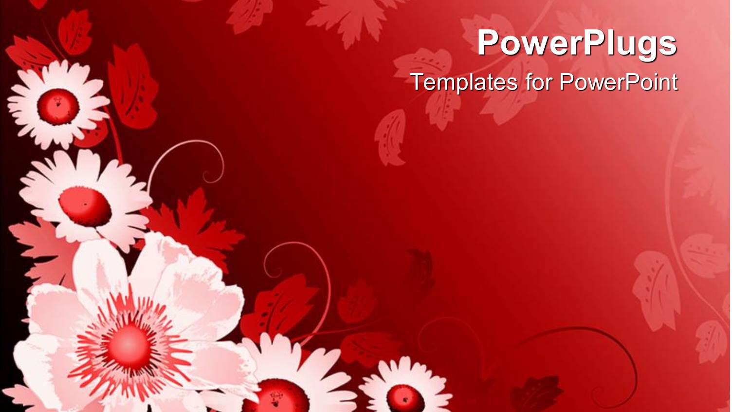 Floral Pattern with White and Red Flowers in Red Background