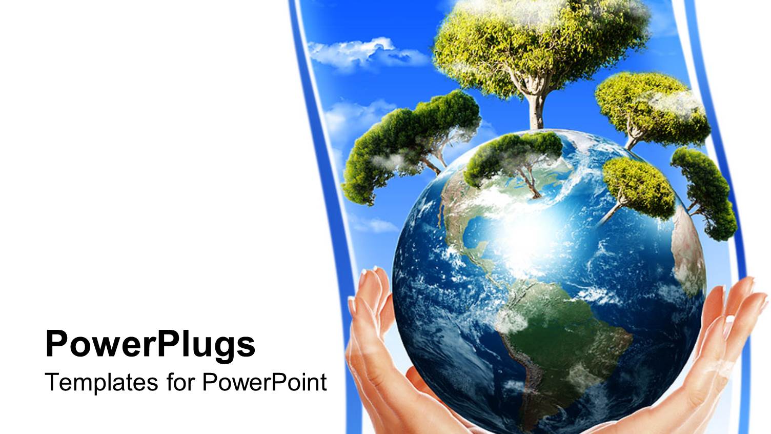 Flourishing Trees Growing Out of Globe Carefully Placed in Human Hand