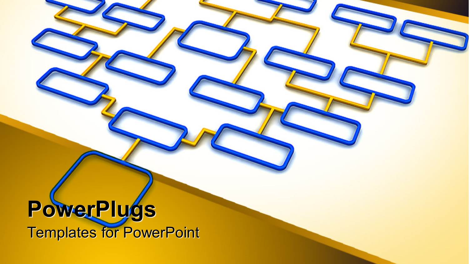 Flow Chart Schematic Diagram in Blue and Orage Color