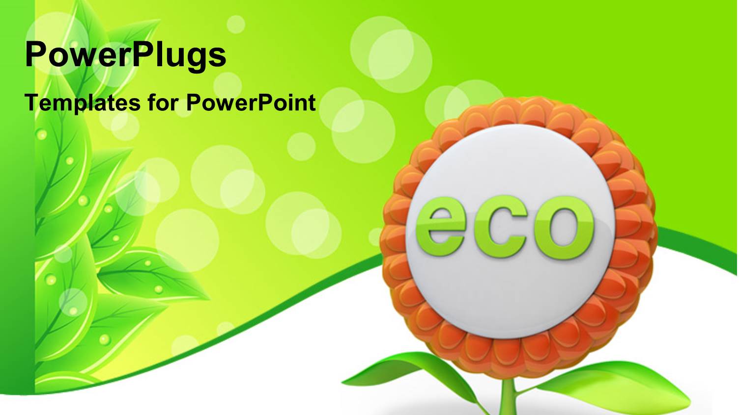 Flower Ecology Icon with Green Leaves