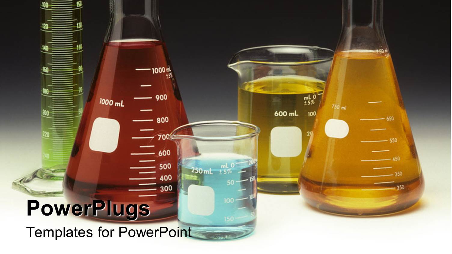 Fluid Filled Lab Scientific Glassware Beakers, Flasks and Cylinder with Graduated Border