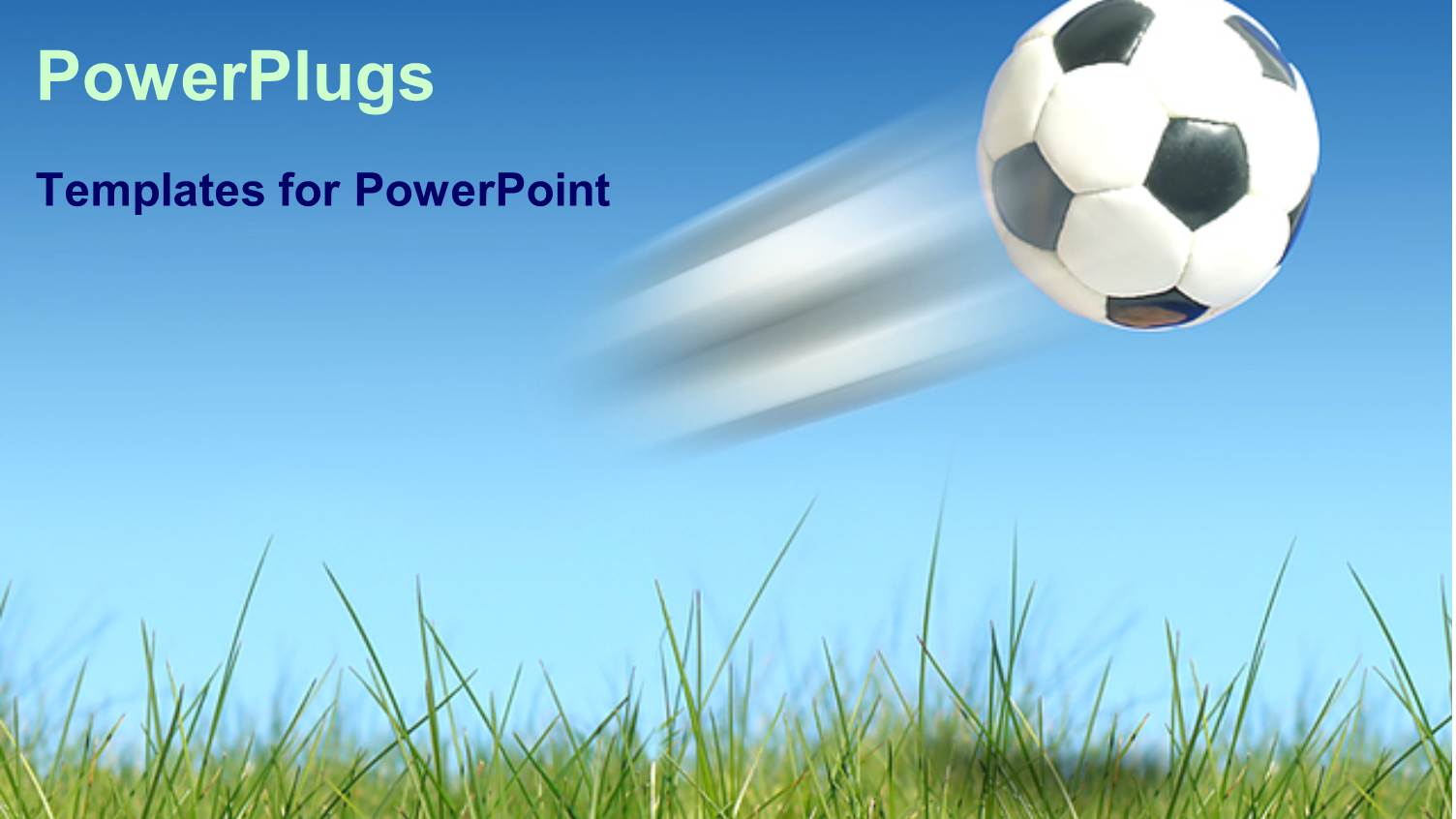 a Flying Football Over the Green Land