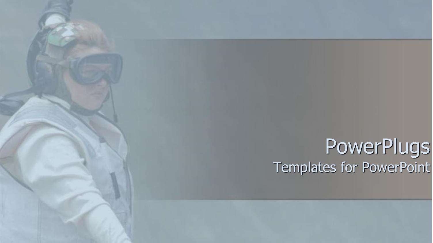 Foggy Depiction of Aircraft Direction Service Woman on Gray Background