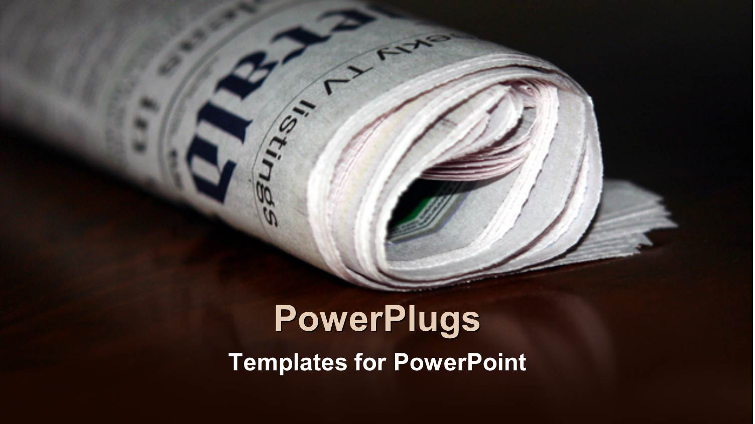 a Folded Newspaper with its Reflection in the Background