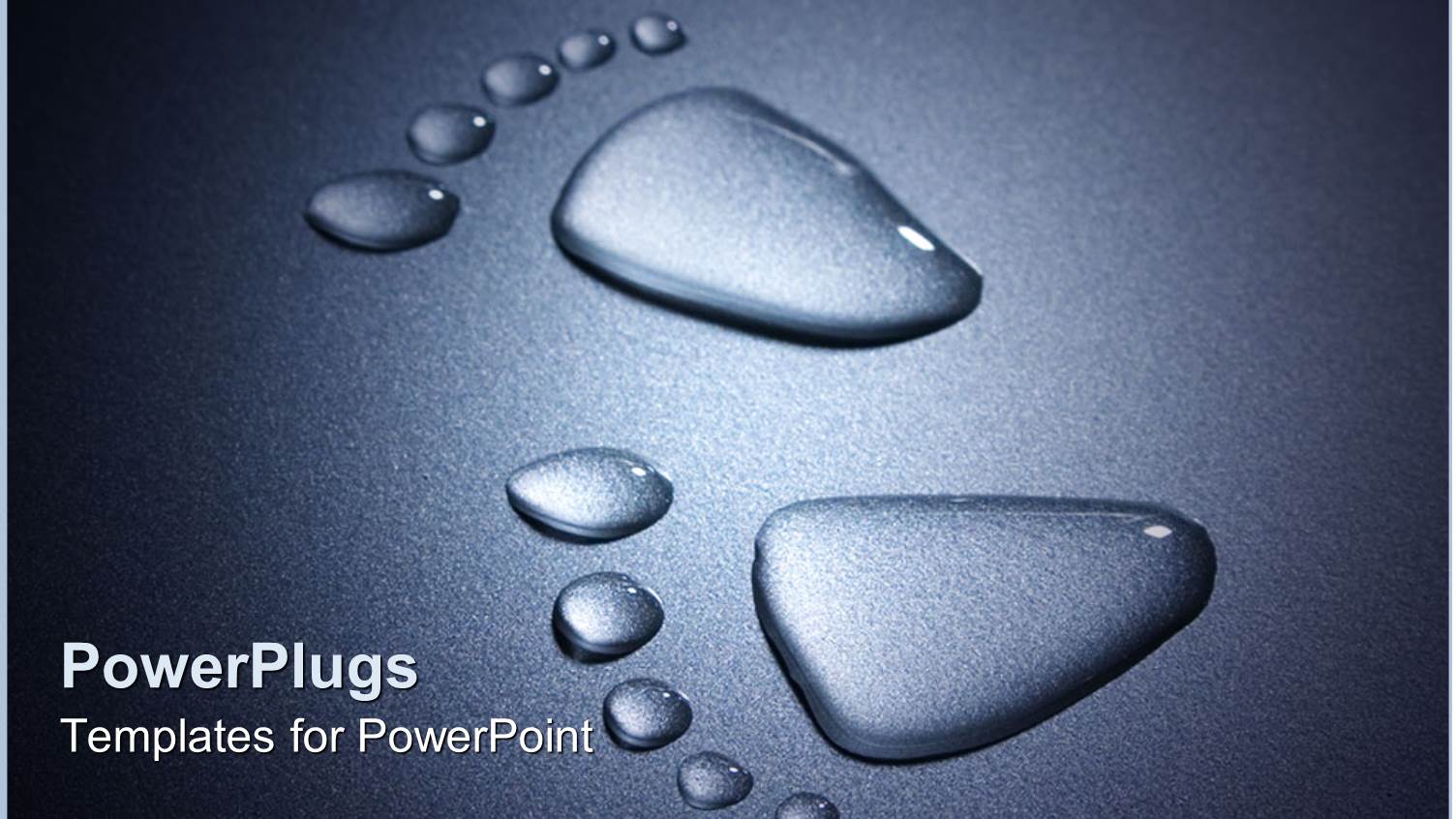 Footprints Made of Water on Black Illuminated Background