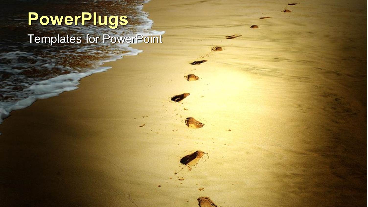 Footprints in the Sand Along the Beach Tan