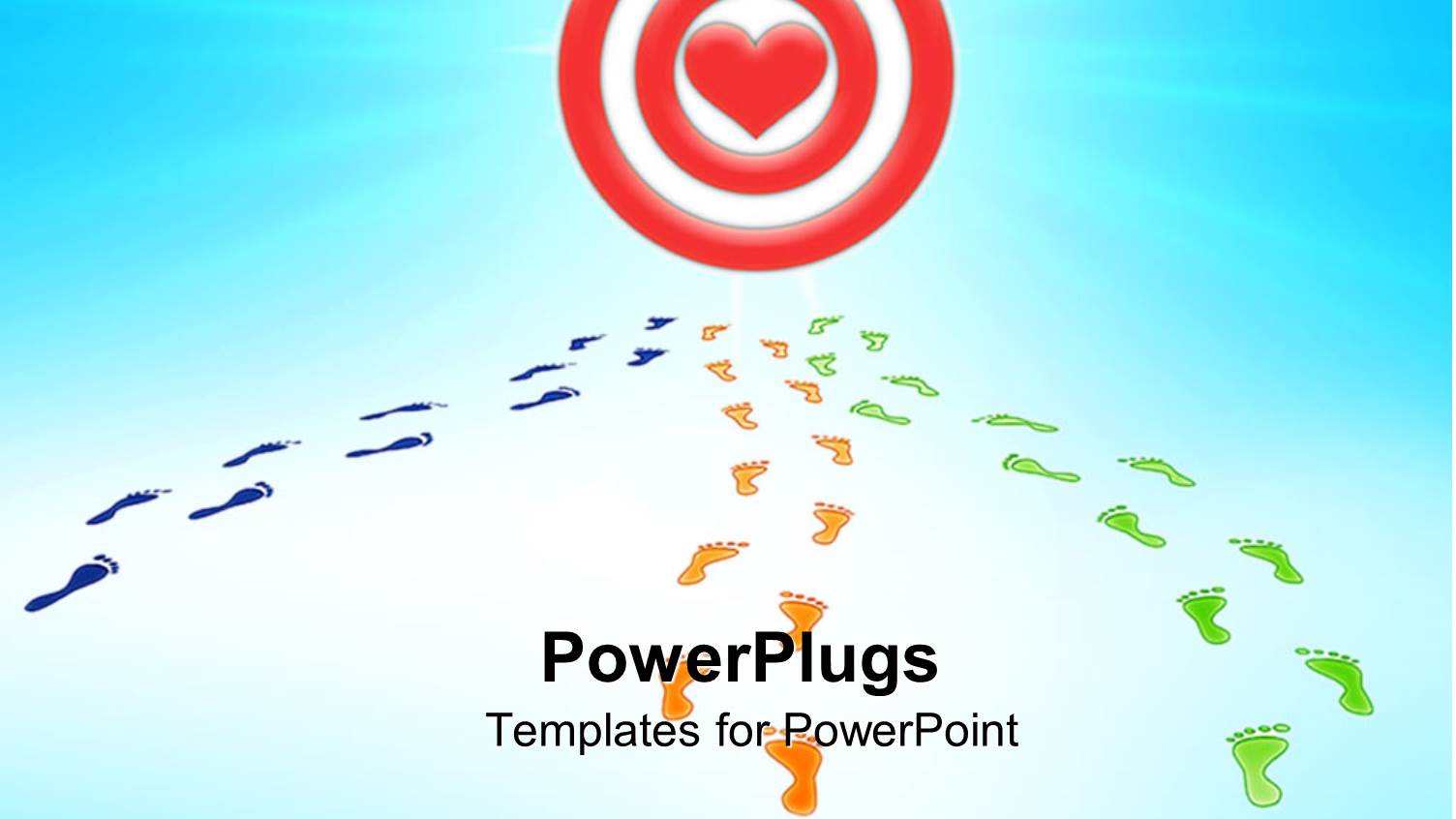 Footsteps Walking Towards Red Target with Love Sign as Bulls Eye