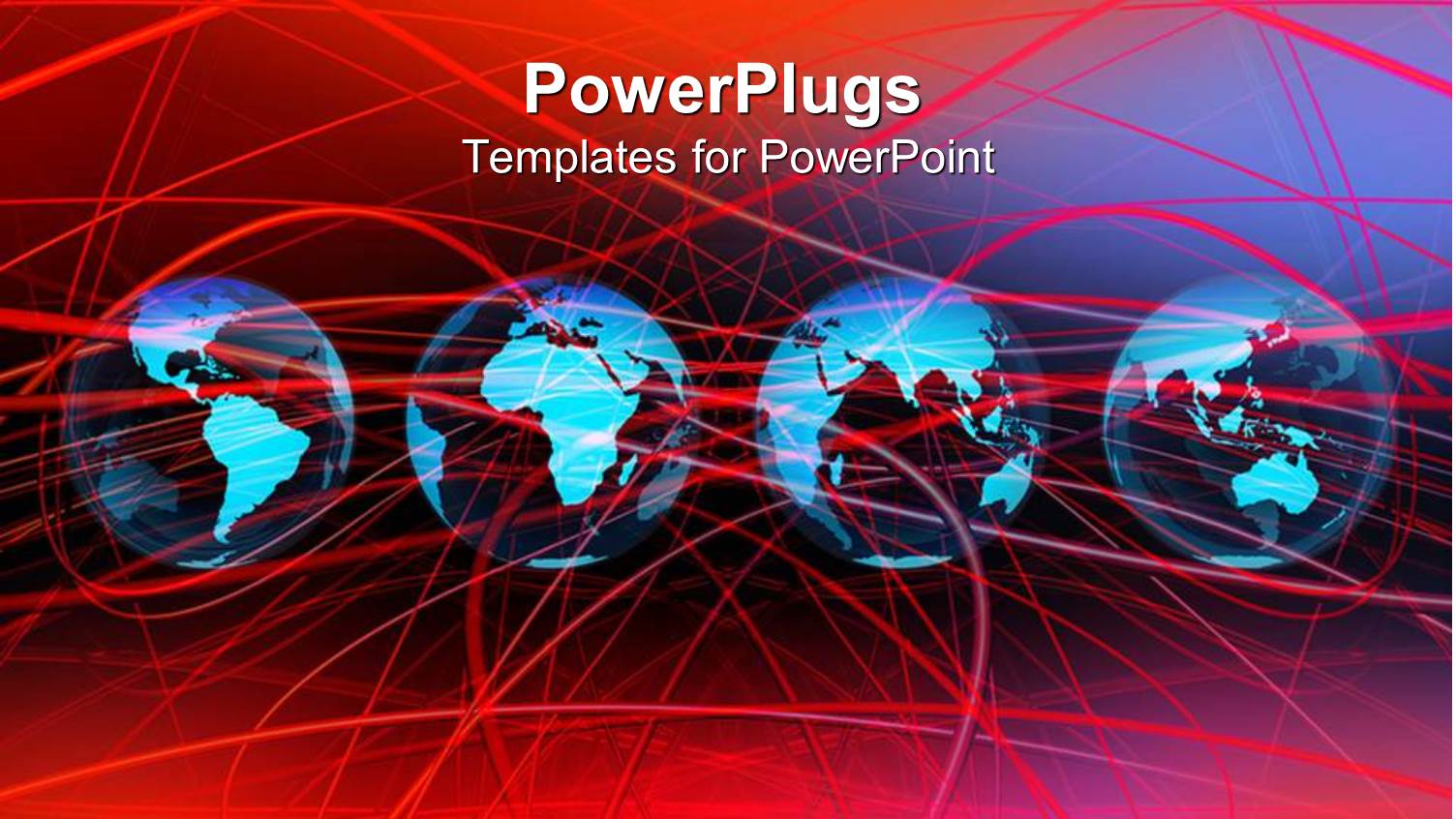 Four Blue Colored Earth Globe Entangled in Lots of Red Lines