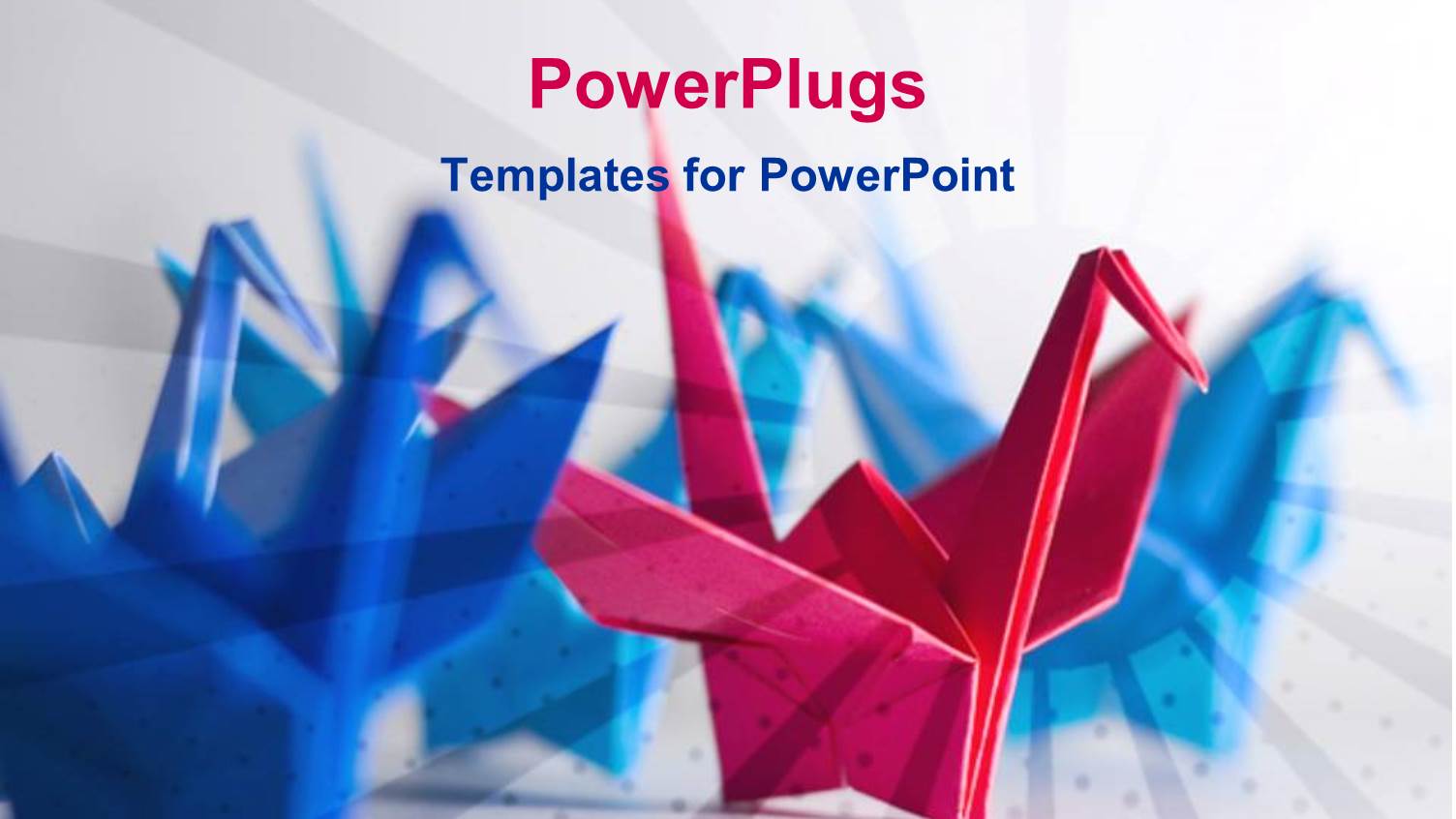 Four Blue Origami Birds and Red Origami Bird, Leadership or Competition Concept with Origami Birds