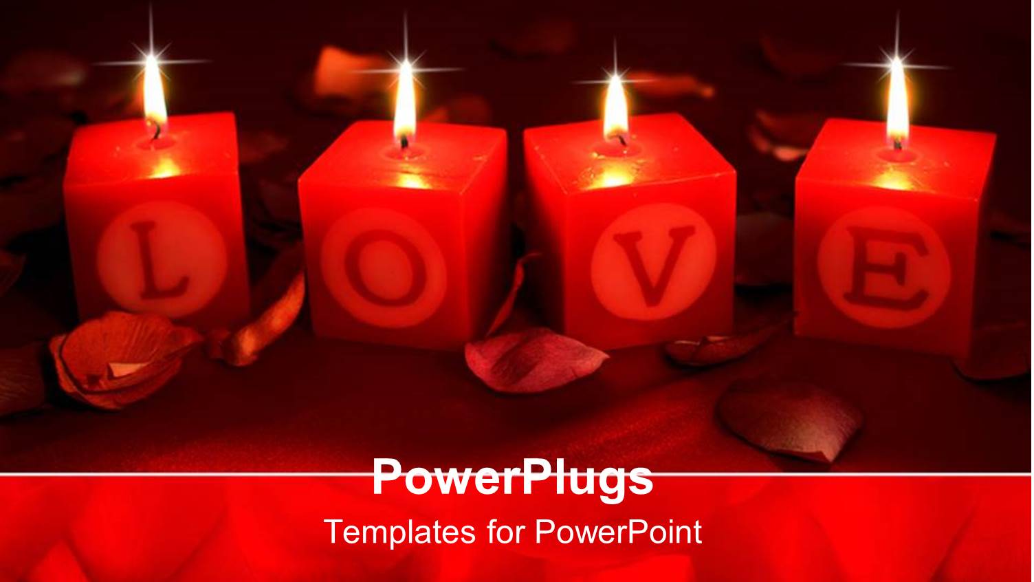 Four Candles Depicting the World Love with Dark Background