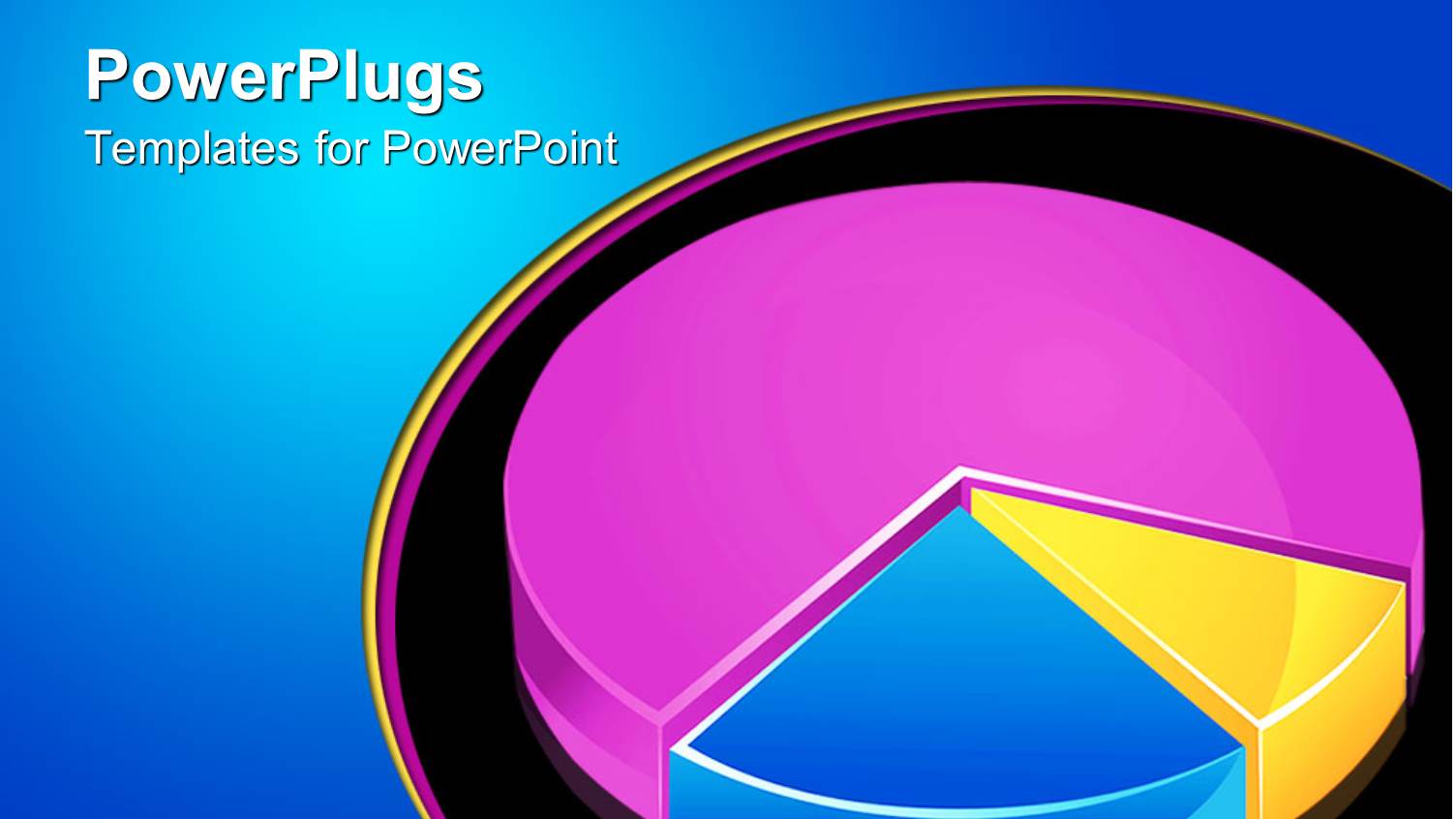 Four Colored Pie Chart on a Blue and Black Background
