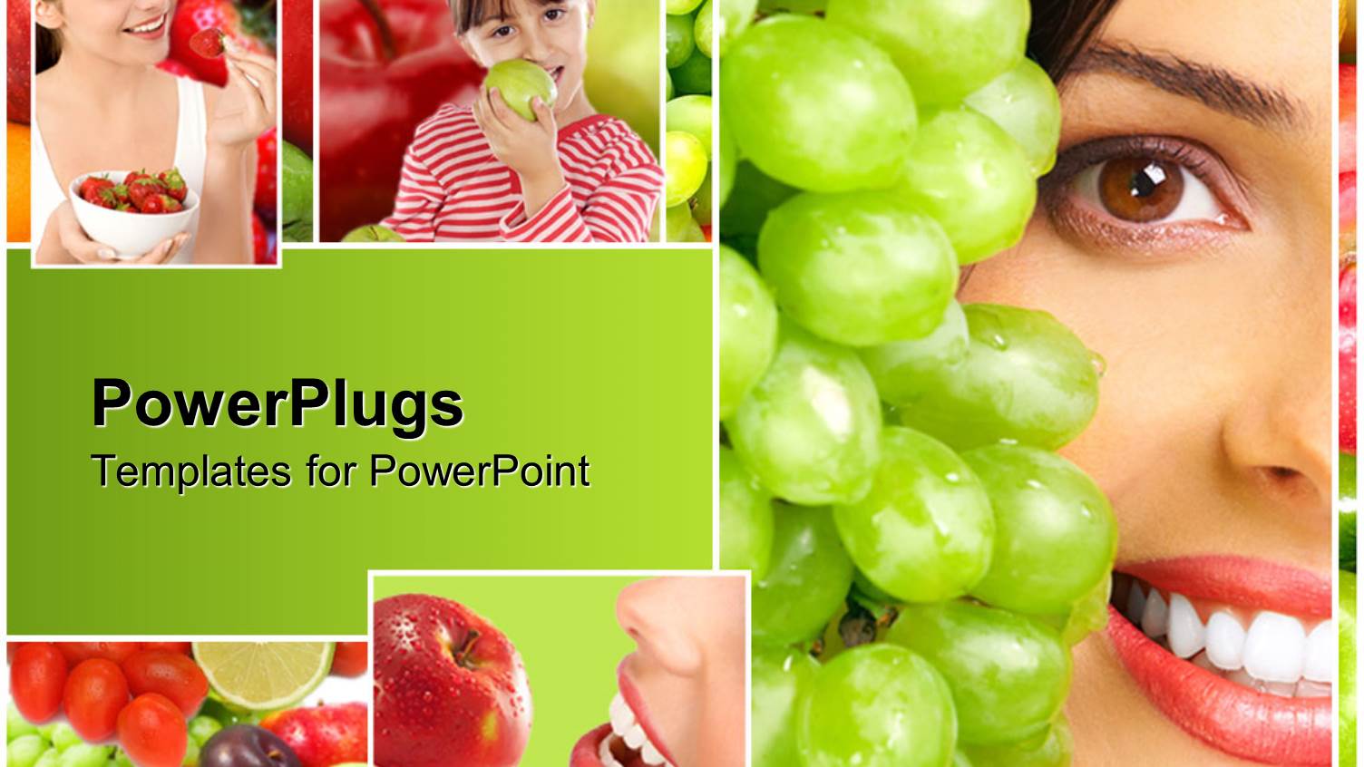 Four Colorful Tiles of Three Ladies and a Girl Eating Different  Furuits