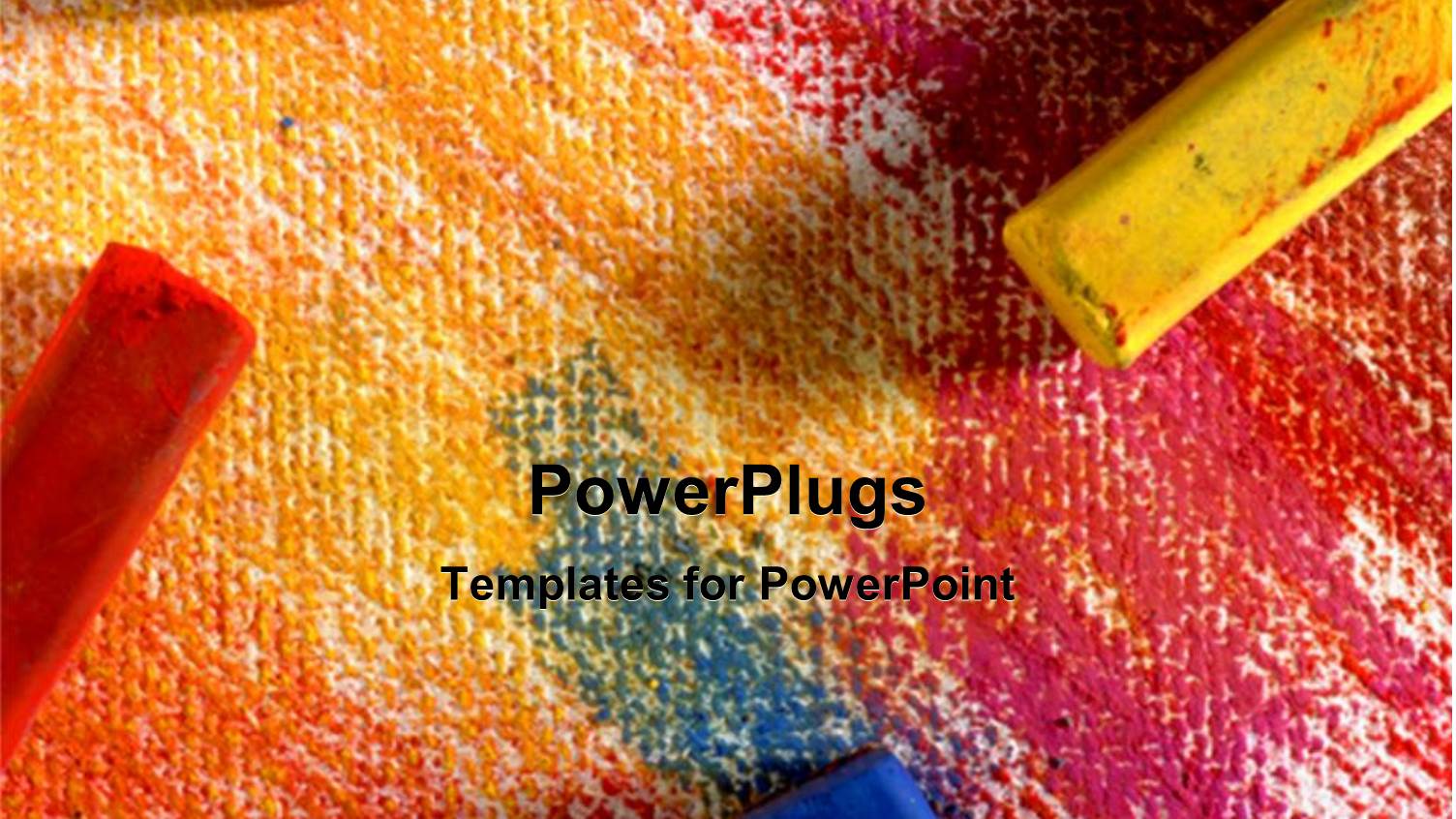 Four Different Colored Chalks on a Colorful Board Surface