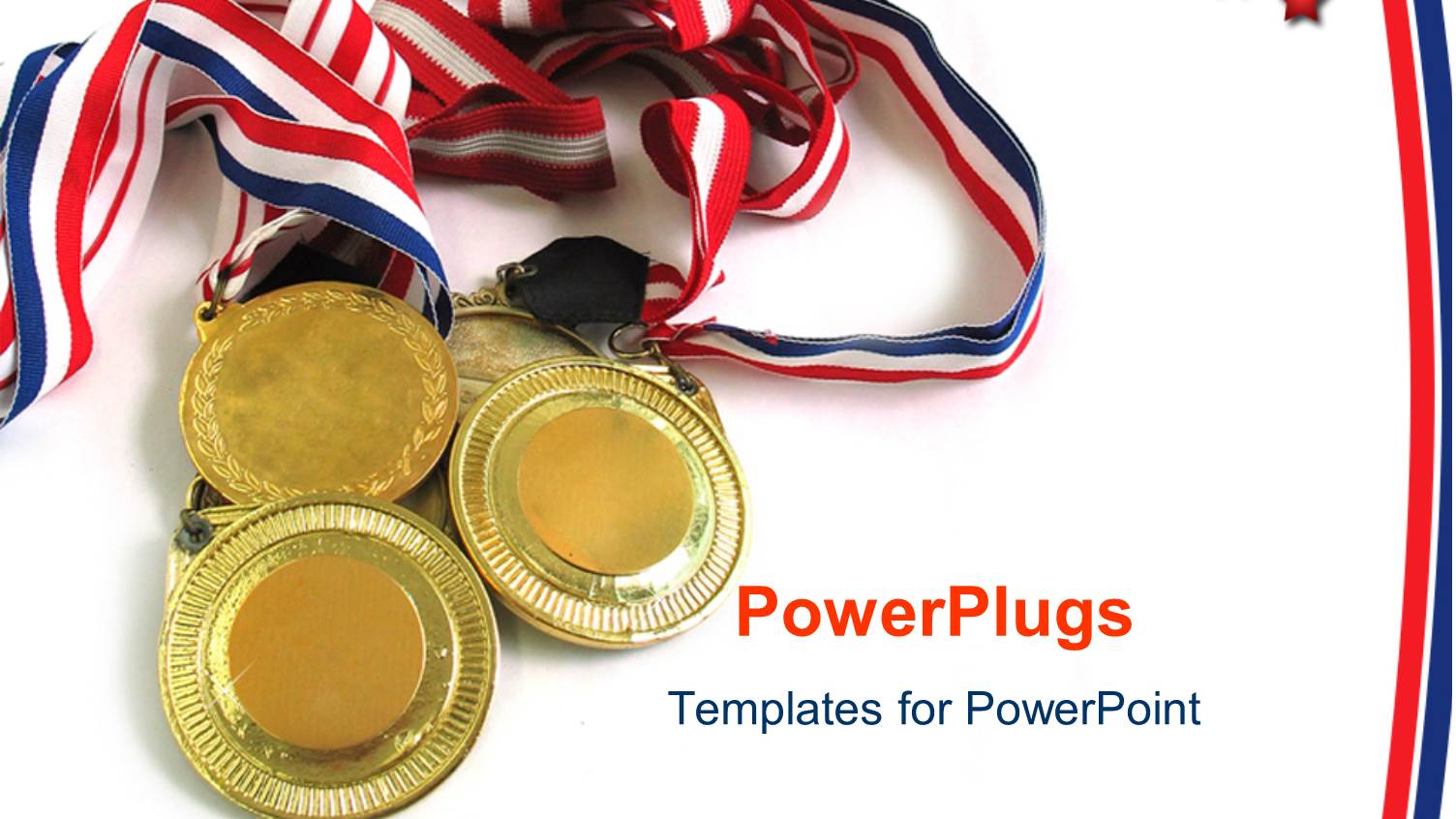 Four Gold Medals Together on a Plain White Background