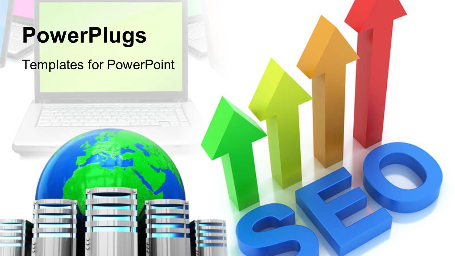 Four Multicolored 3D Arrows with Text which Spell Out the Word