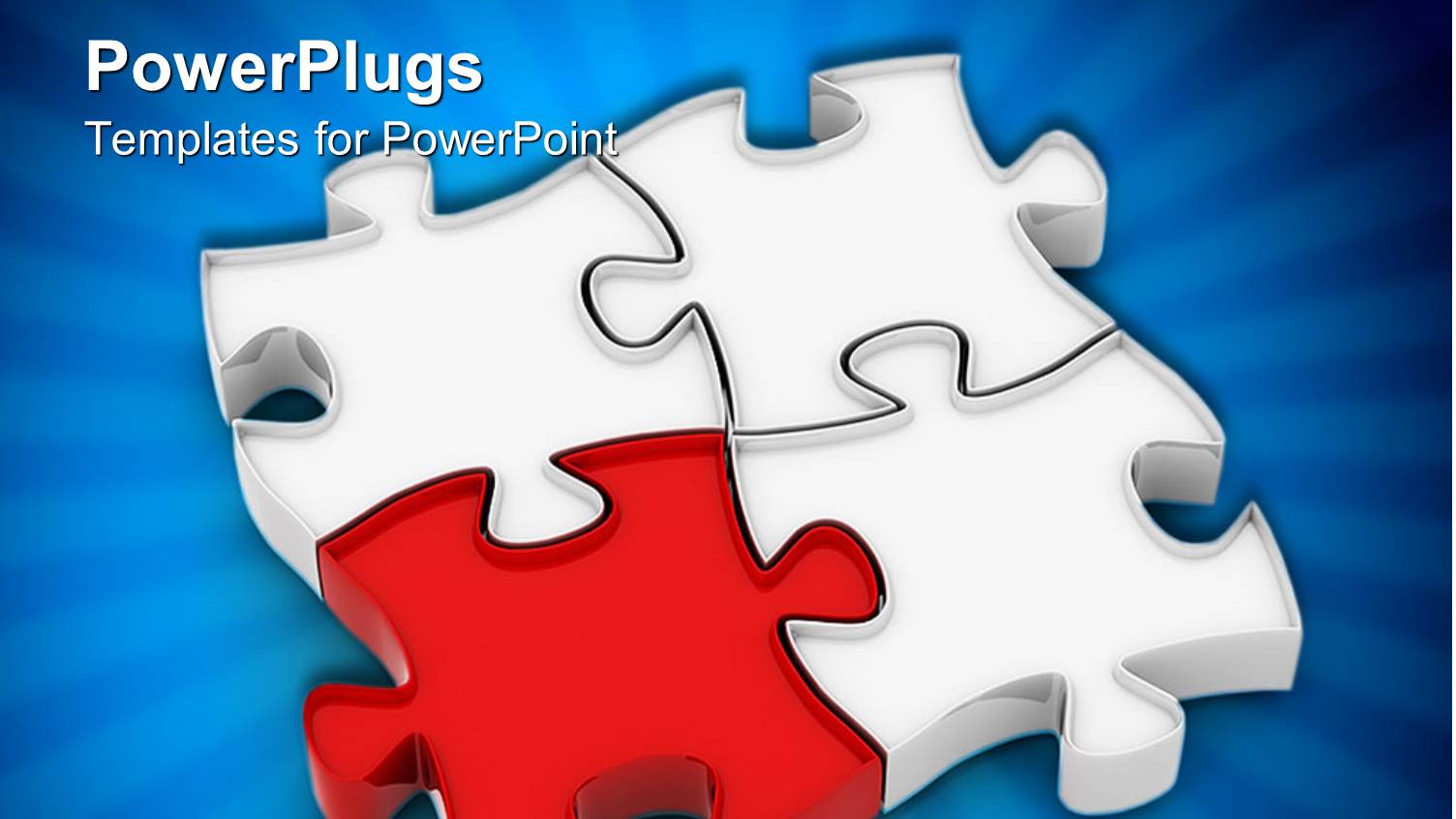 Four Puzzle Pieces with Bluish Background