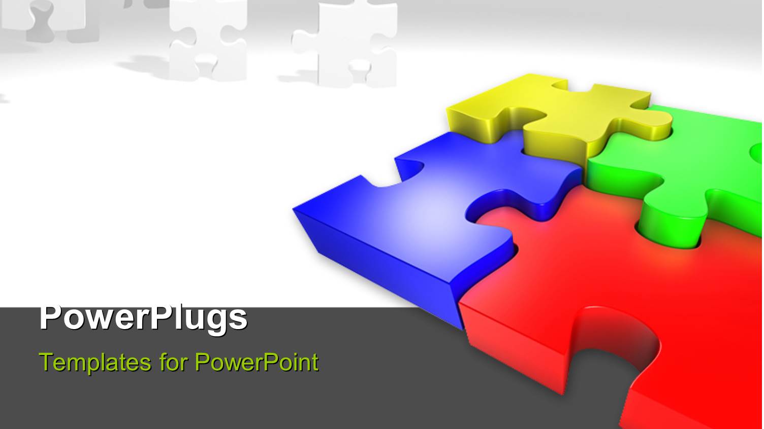 Four Puzzle Pieces Combined Together with Grayish Background