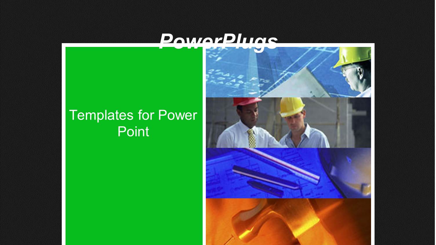 Four Rectangular Depictions of Construction Workers, Architects, Hammer, Blueprints