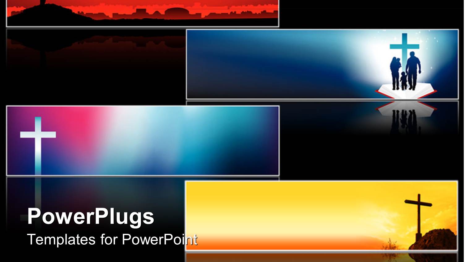 Four Religious Cross Banners with Various Backgrounds