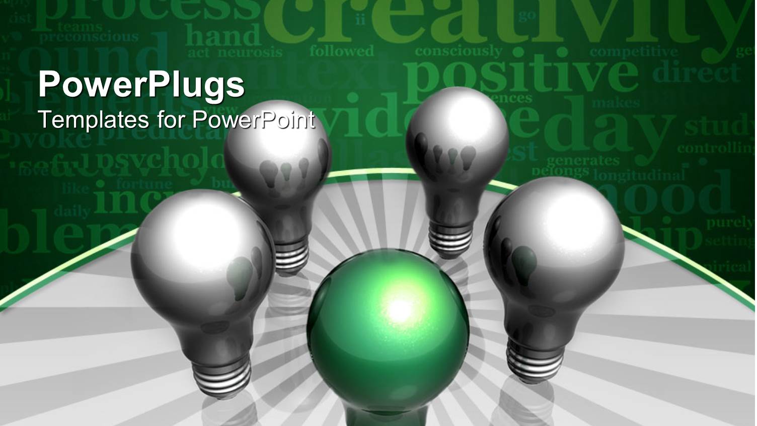 Four Silver Bulbs and One White Bulb in a Circle