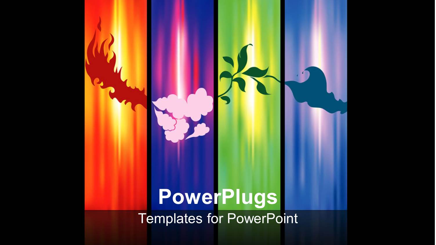 Four Tiles Depicting the Four Elements of the World