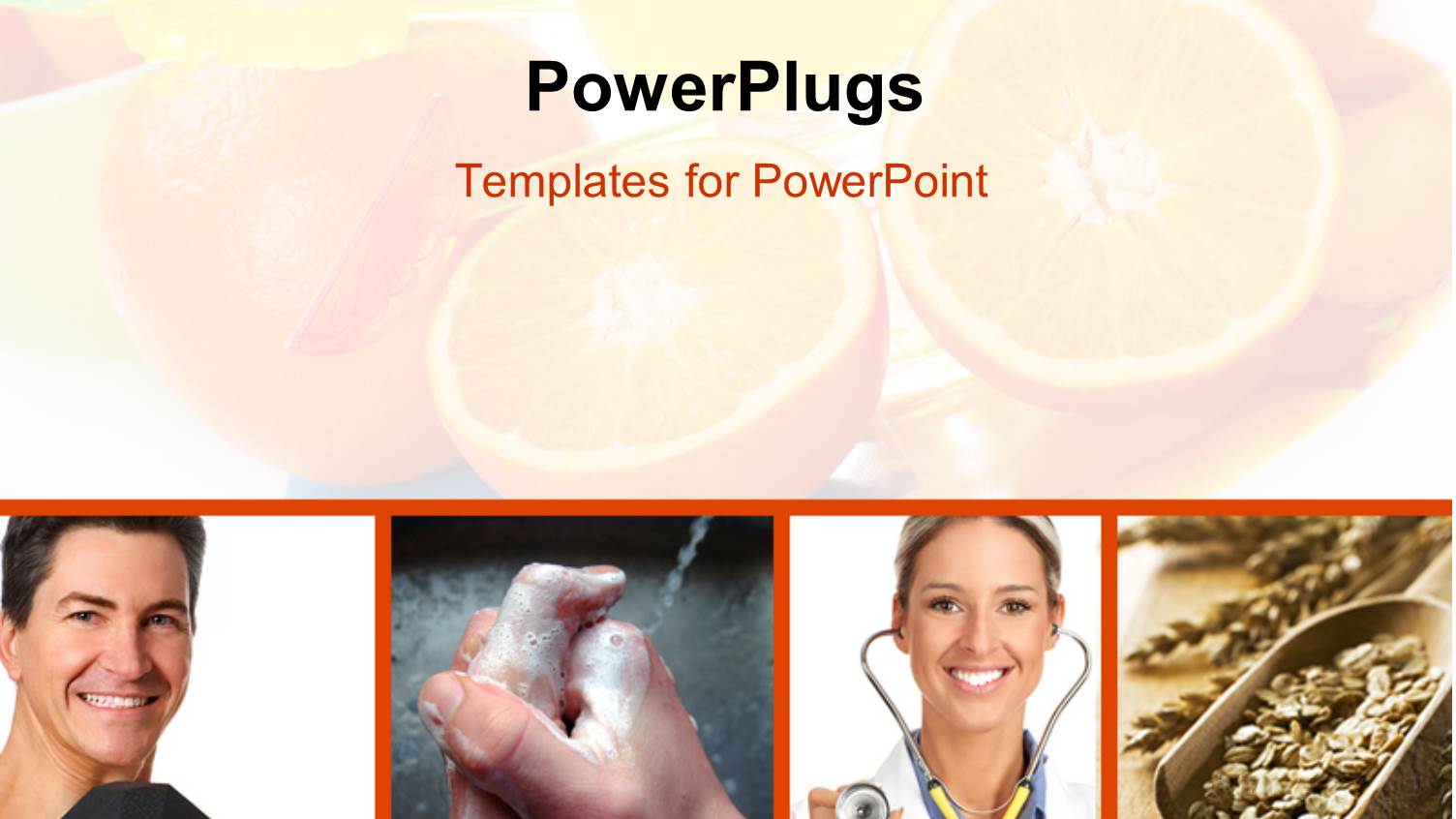 Four Tiles Showing a Theme of Good Health and some Cut Oranges