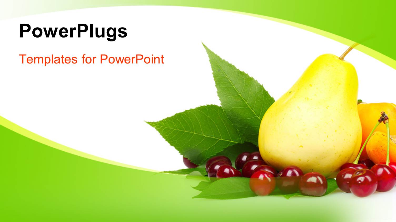 Fresh and Healthy Fruits on Green and White Background