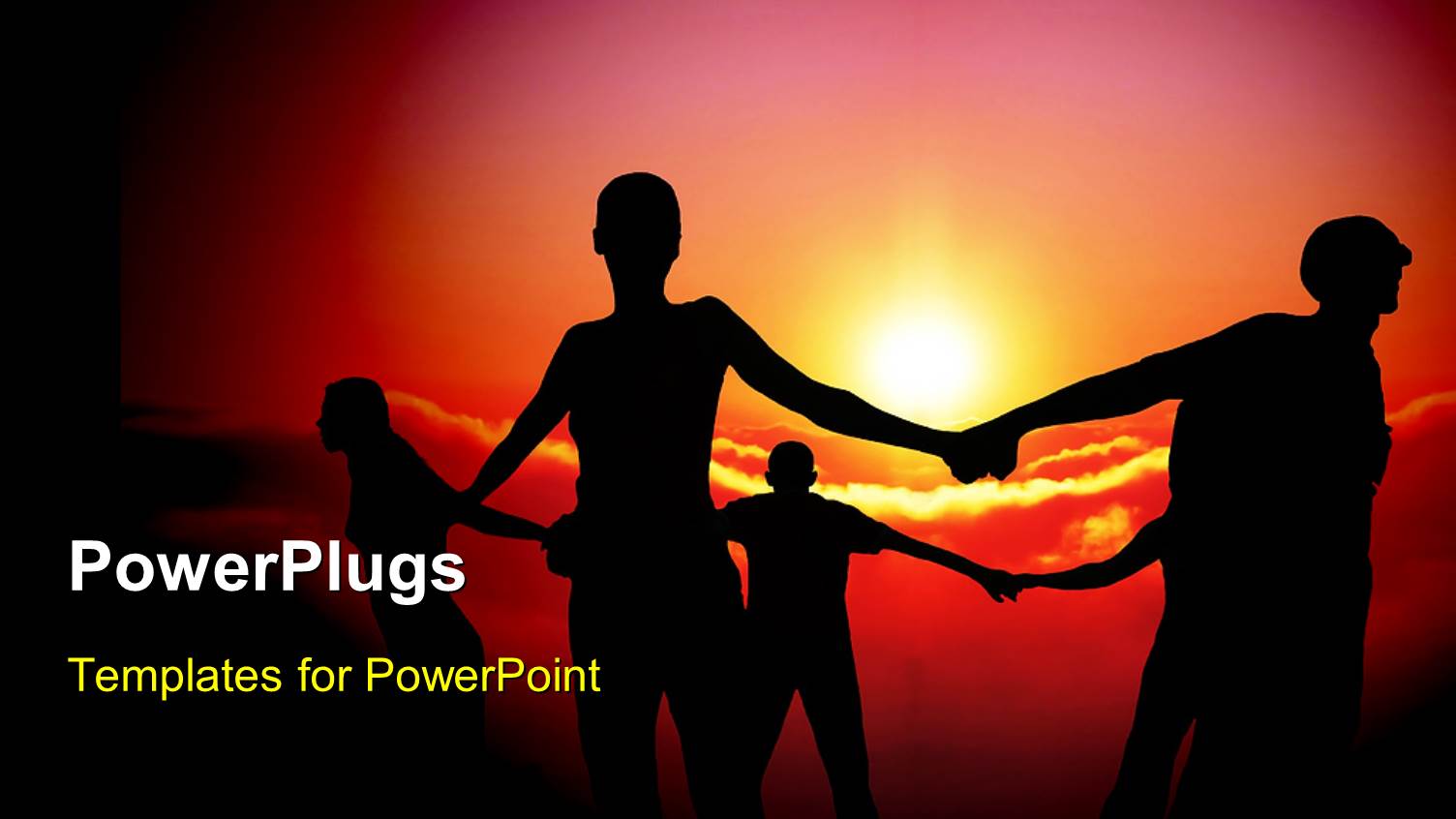 a Number of People Holding Each other with Sunset in Background