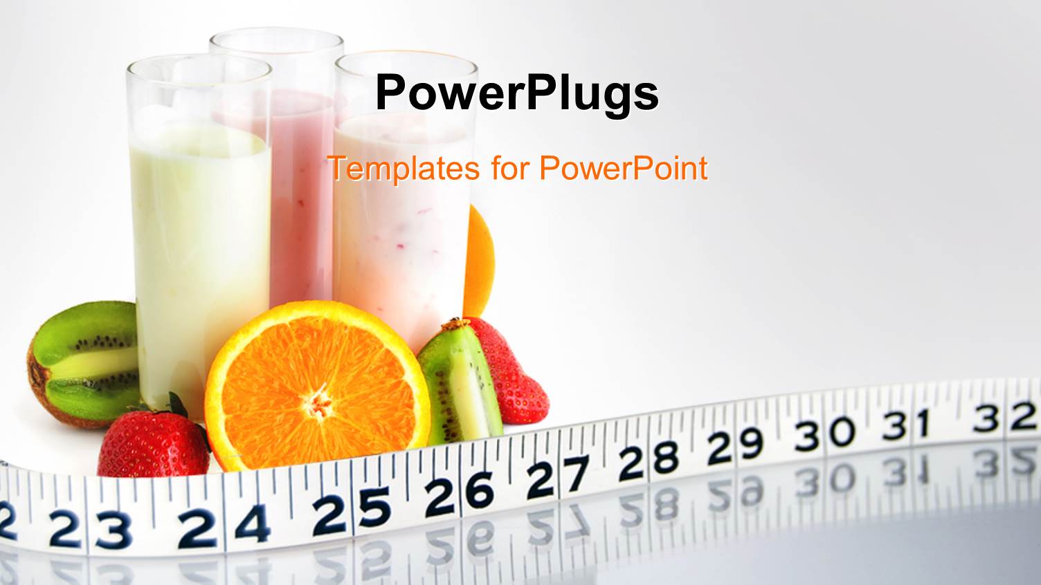 Fruit Smoothies Circled by Fruit Health Ruler