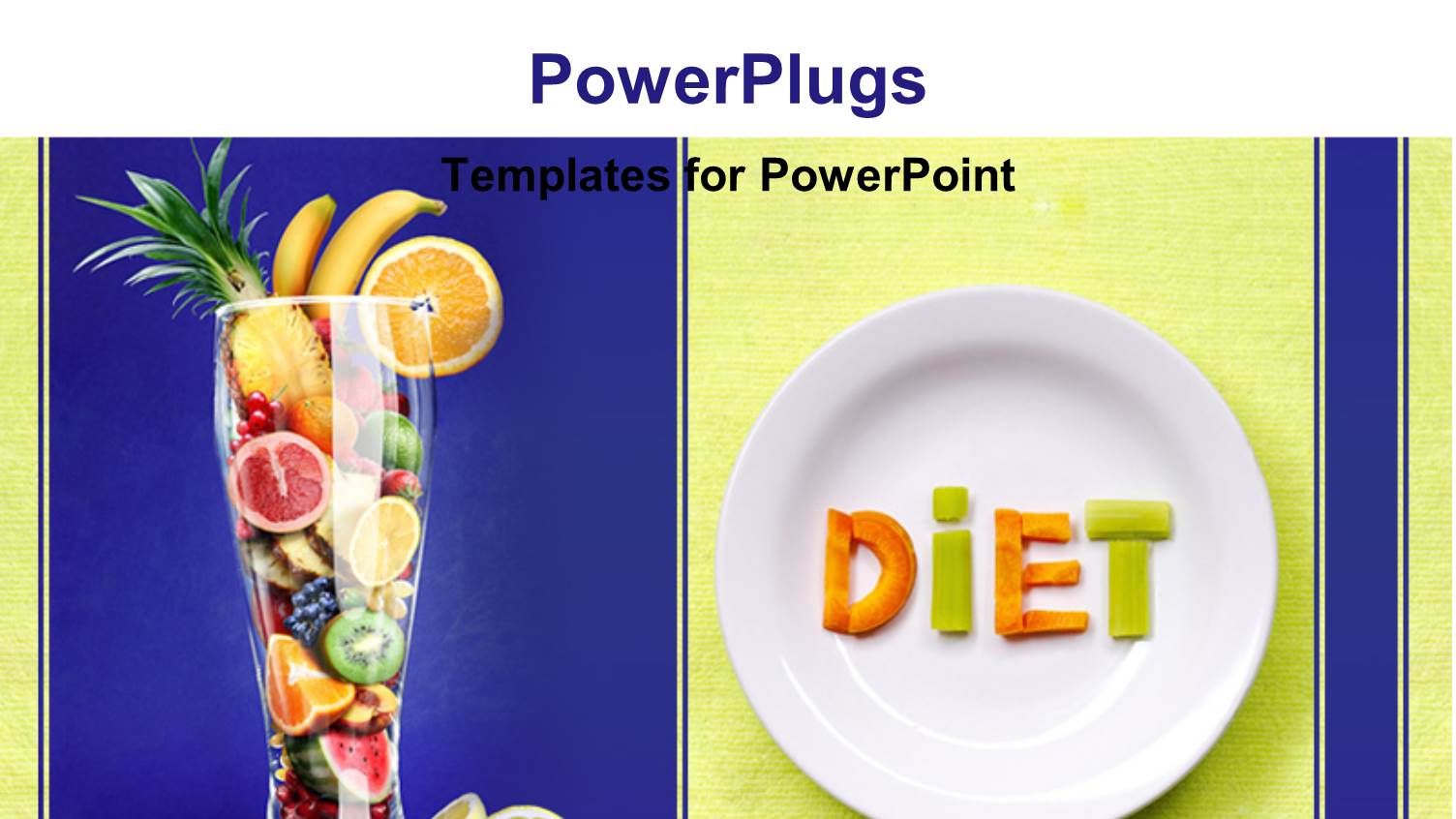 Fruits Form Word DIET on White Dish with Cup Filled with Sliced Fruits