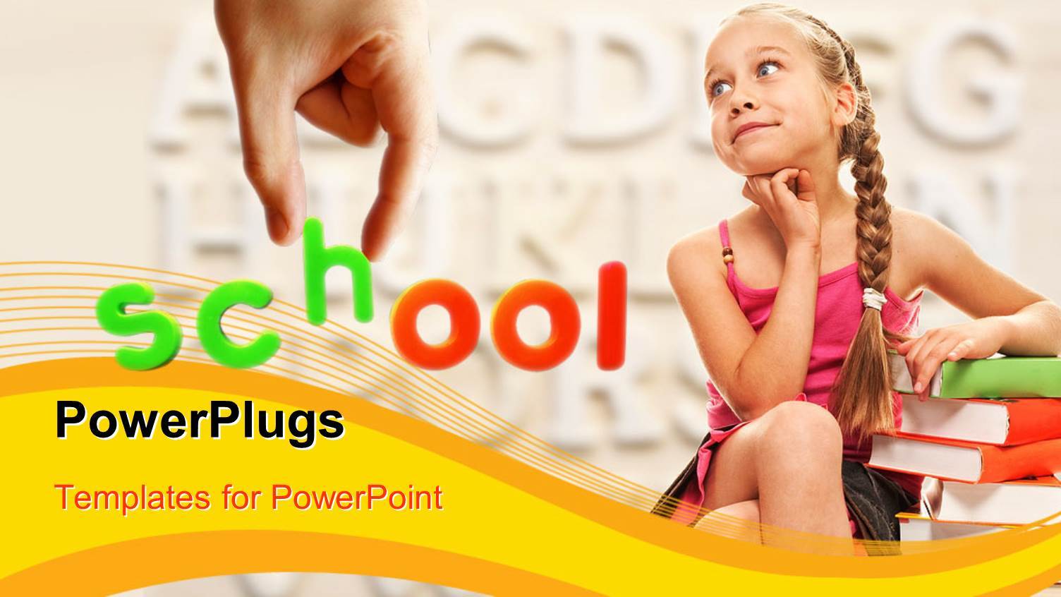 Learning Depiction as Cute little Girl Leans on Book Pile