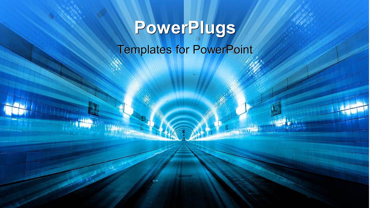 Futuristic Depiction of City Tunne with Lights in Blue Theme